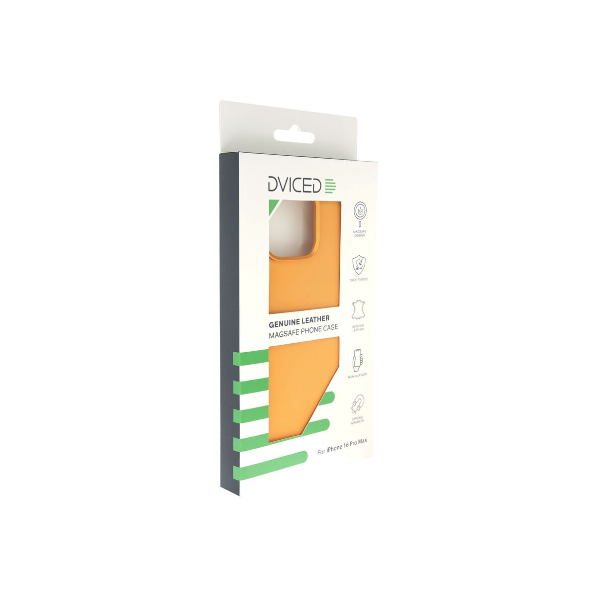 Kožený MagSafe kryt pro iPhone 16 Pro Max Dviced – oranžový - bonami.click