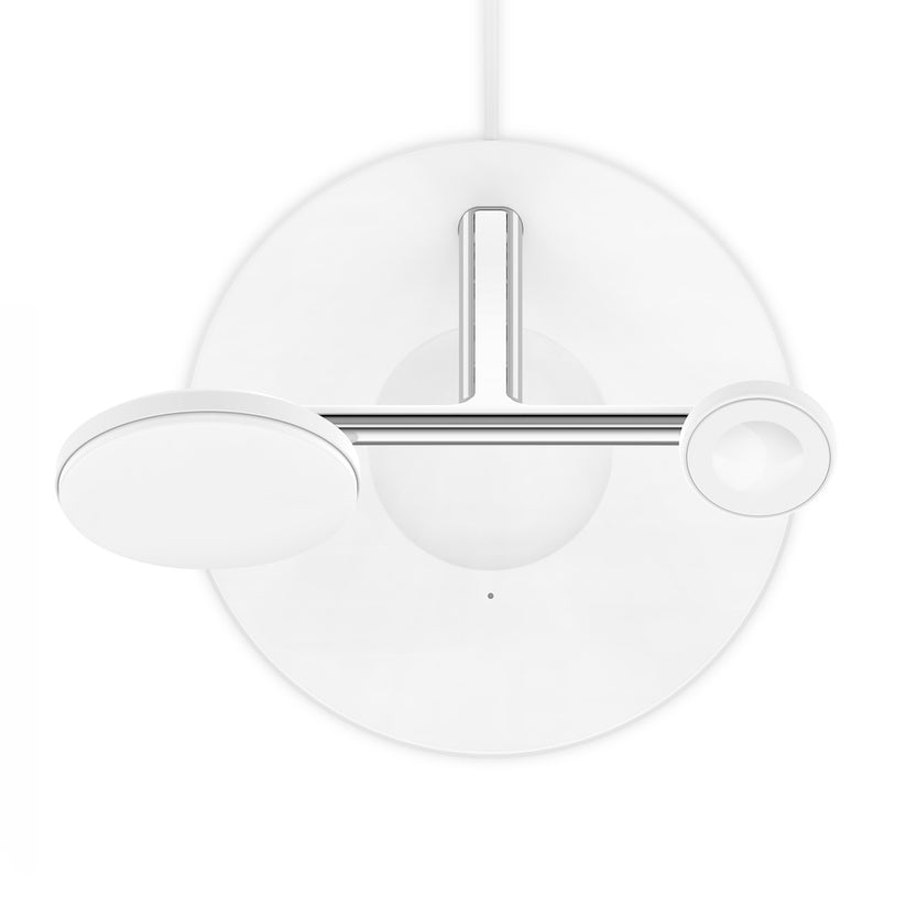 Bezdrátový nabíjecí stojan Belkin BoostCharge Pro 3v1 s Qi2 - bílý - bonami.click