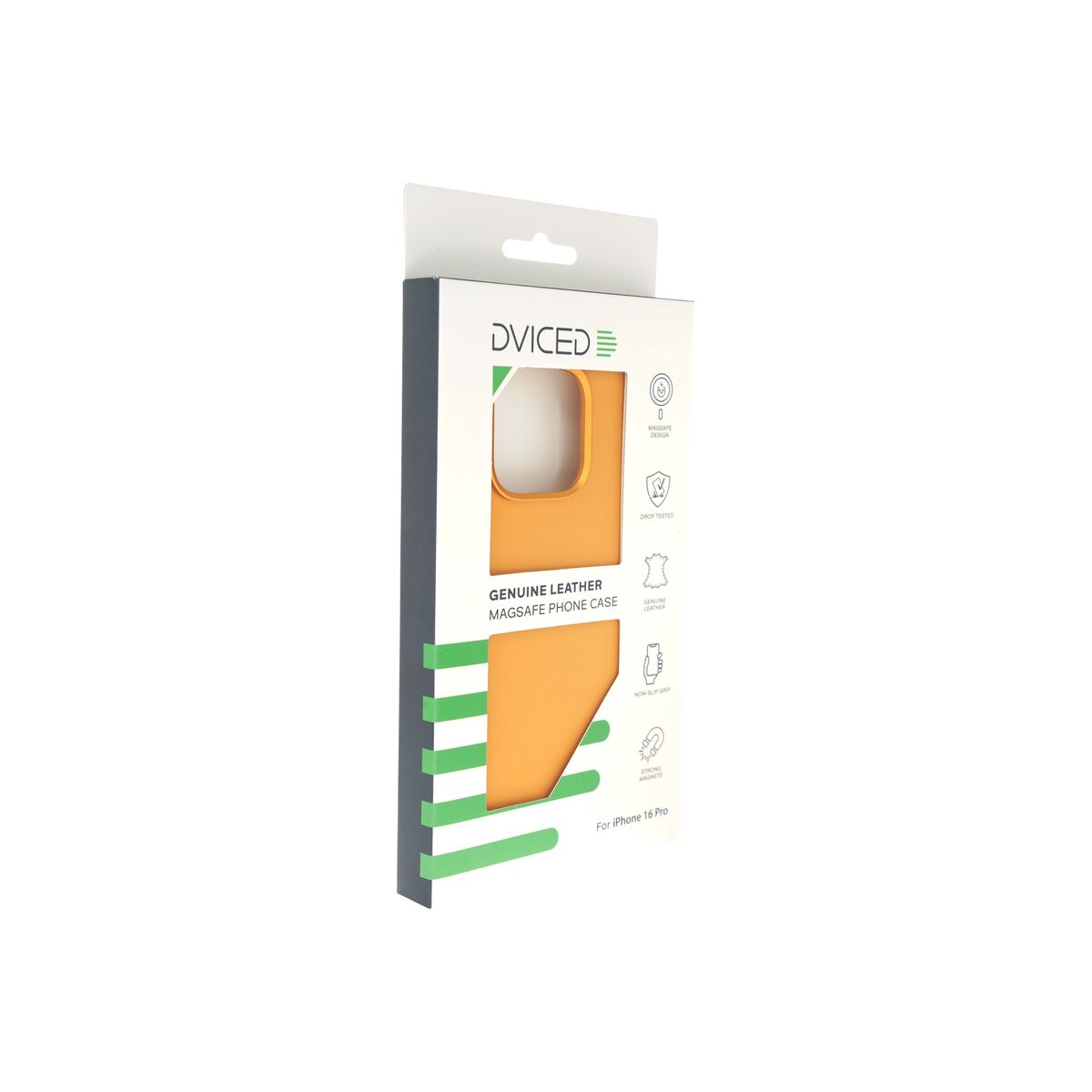 Kožený MagSafe kryt pro iPhone 16 Pro Dviced – oranžový - bonami.click